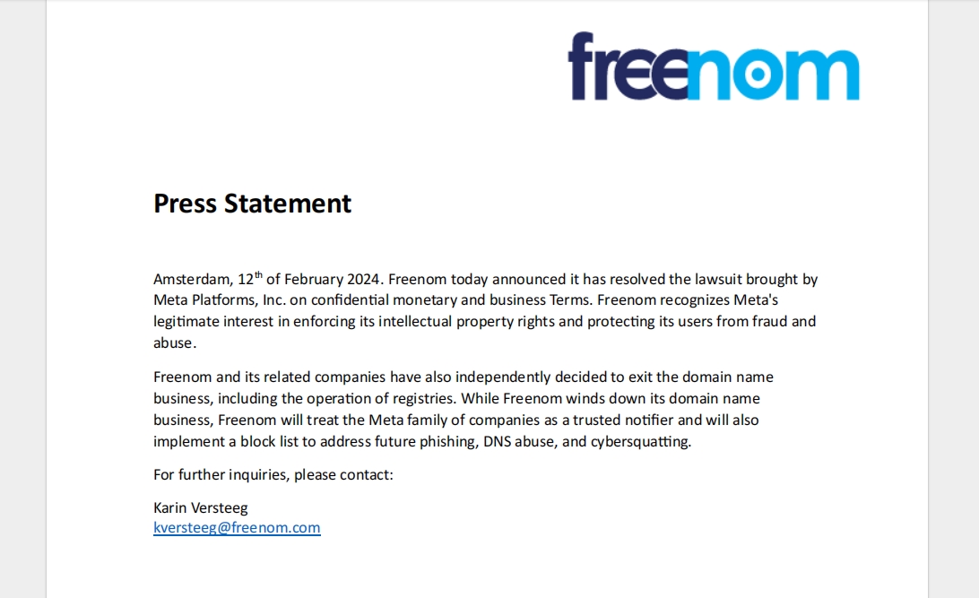 域名注册商 Freenom 宣布退出域名业务 大规模回收免费域名